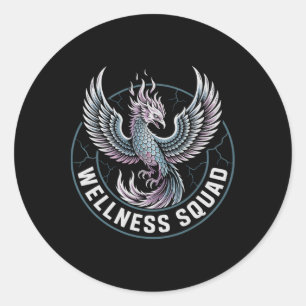 Sticker Rond Équipe de bien-être Kawaii Équipe de rétablissemen