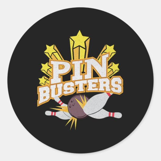 Sticker Rond Équipe de bowling à dix broches Busters à épines g (Devant)