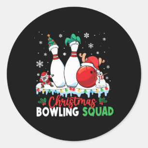 Sticker Rond Équipe de bowling de Noël Dabbing Père Noël drôle