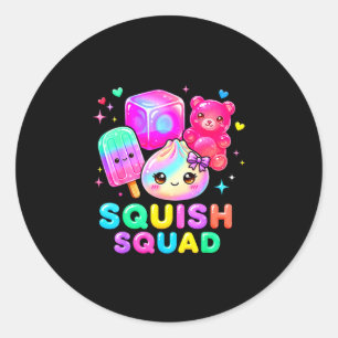 Sticker Rond Équipe de calmars dumpling kawaii pastel anime ann