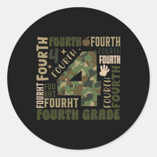 Sticker Rond Équipe de camouflage 4e année Squad Retour à l'éco