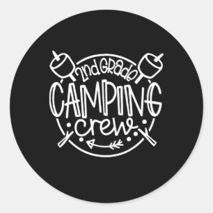 Sticker Rond Équipe de camping de 2e année de Cam Enseignant de