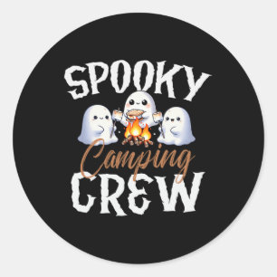 Sticker Rond Équipe de camping éffrayante Halloween 2024 Campin