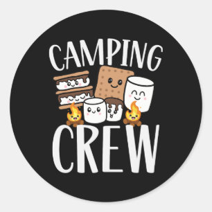 Sticker Rond Équipe de camping Smore Feu de camp Groupe Squad É