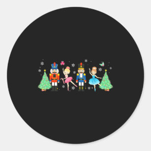 Sticker Rond Équipe de Casse-Noisette Ballet Danse Joyeux Noël 