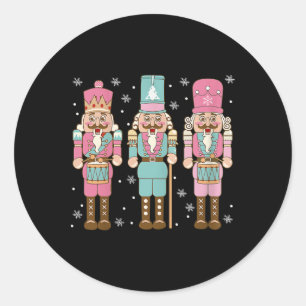 Sticker Rond Équipe de casse-noisettes rose vintage femmes fill