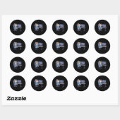 Sticker Rond Équipe de chat de joueur mème drôle (Feuille)