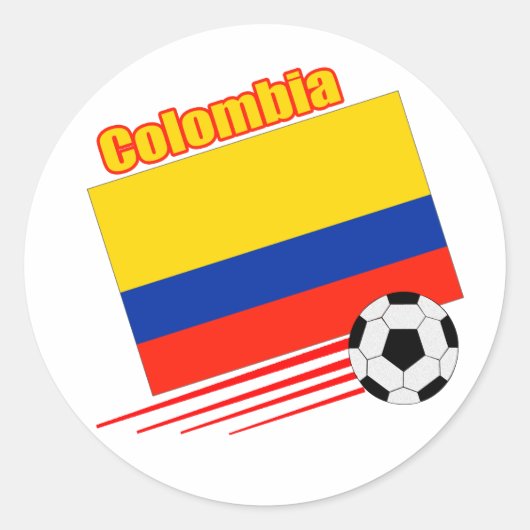 Sticker Rond Équipe de Colombie de football (Devant)
