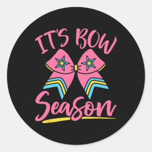 Sticker Rond Équipe de compétition de cheerleading Coquette Bow