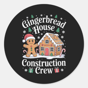 Sticker Rond Équipe de construction de maison en pain d'épices