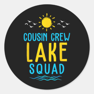 Sticker Rond Équipe de Cousin Lake Squad Vacances d'été Famille