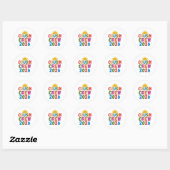 Sticker Rond Équipe de cousins (Feuille)