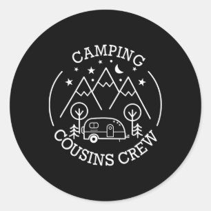 Sticker Rond Équipe de cousins de camping Réunion de famille 20