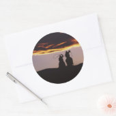 Sticker Rond Équipe de Cowboy avec Lassos (Enveloppe)