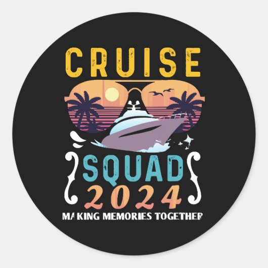 Sticker Rond Équipe de croisière 2024 Groupe de jumelage de vac (Devant)