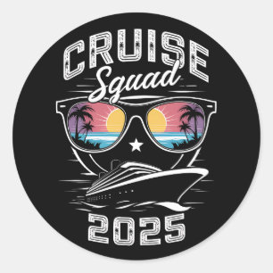 Sticker Rond Équipe de croisière 2025 Famille de jumelage de va