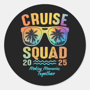 Sticker Rond Équipe de croisière 2025 Family Cruise Vacation Tr