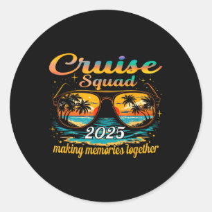 Sticker Rond Équipe de croisière 2025 Groupe familial correspon
