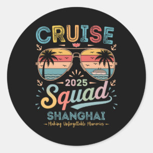 Sticker Rond Équipe de croisière 2025 Shanghai Groupe de famill