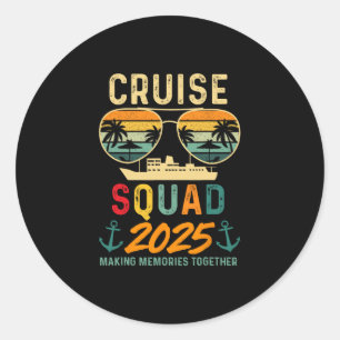 Sticker Rond Équipe de croisière 2025 Vacances en famille tenue