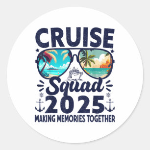 Sticker Rond Équipe de croisière 2025 Voyage d'été Groupe de vo