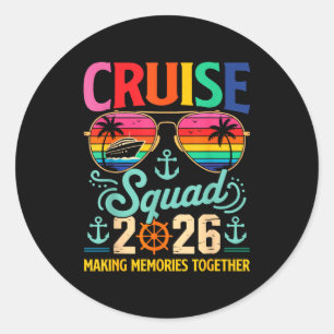 Sticker Rond Équipe de croisière 2026 Groupe familial correspon