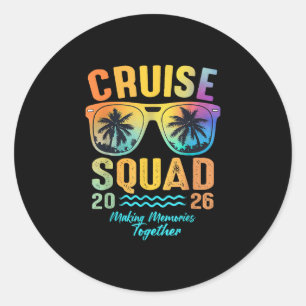 Sticker Rond Équipe de croisière 2026 Voyage de vacances en fam
