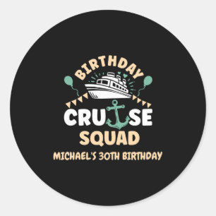 Sticker Rond Équipe de croisière d'anniversaire