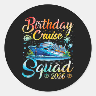 Sticker Rond Équipe de croisière d'anniversaire 2026 Croisière 