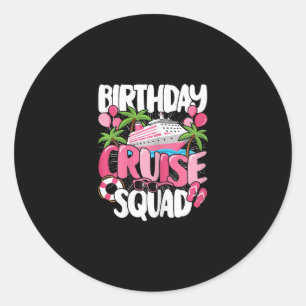 Sticker Rond Équipe de croisière d'anniversaire Cute Sea Trip F