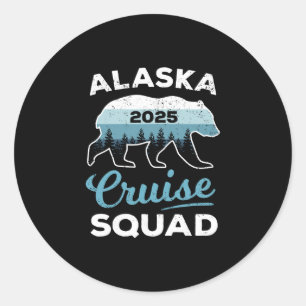 Sticker Rond Équipe de croisière en Alaska 2025 Enfants Croisiè
