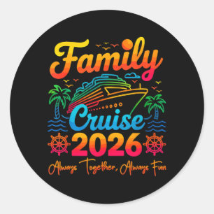 Sticker Rond Équipe de croisière familiale 2026 Groupe d'été