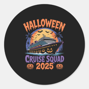 Sticker Rond Équipe de croisière Halloween 2025 Fête de vacance