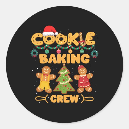 Sticker Rond Équipe de cuisson des cookies Équipe de rapprochem (Devant)