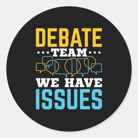 Sticker Rond Équipe De Débat Nous Avons Des Questions (Devant)
