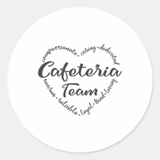 Sticker Rond Equipe de déjeuner, Cafétéria, employée de déjeune (Devant)