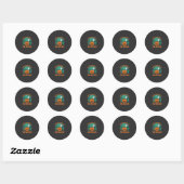 Sticker Rond Équipe de fantômes de design de citrouille Hallowe (Feuille)
