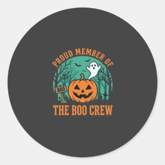 Sticker Rond Équipe de fantômes de design de citrouille Hallowe