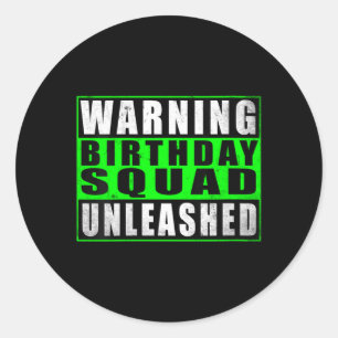 Sticker Rond Équipe de fête d'anniversaire de femmes averties D