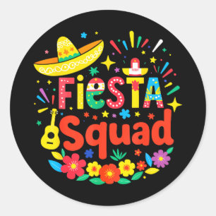 Sticker Rond équipe de fête mexicaine drôle cinco de mayo fiest