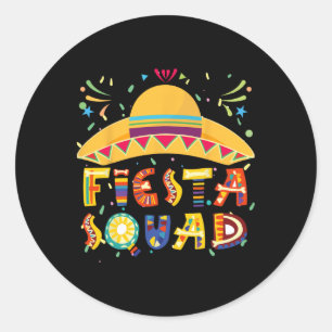 Sticker Rond Équipe de Fiesta Mexique Fiesta Taco Guitare Cinco