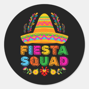 Sticker Rond Équipe de Fiesta Tacos Parti mexicain Fiesta Squad