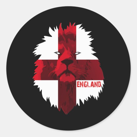 Sticker Rond Équipe de football Angleterre National Pride Lion  (Devant)