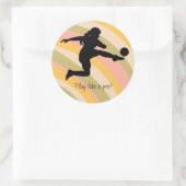 Sticker Rond Équipe De Football Joueuse De Football (Sac)