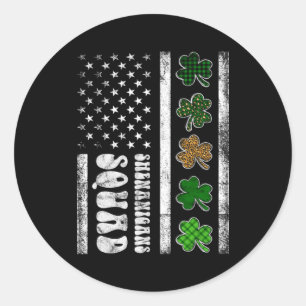 Sticker Rond Équipe de frasques de la Saint-Patrick Drapeau amé