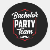Sticker Rond Équipe de garçon de bachelor mariée 3 (Devant)