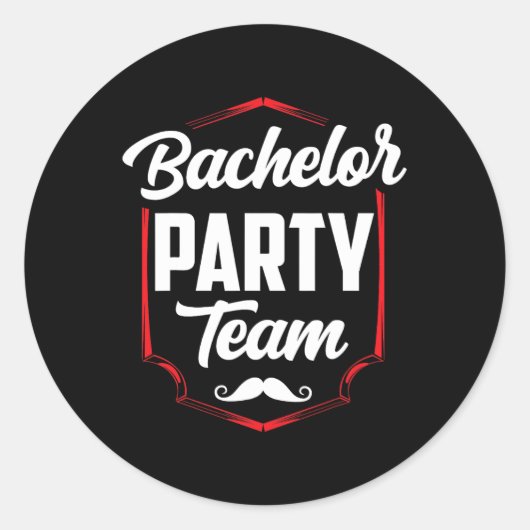 Sticker Rond Équipe de garçon de bachelor mariée 3  (Devant)
