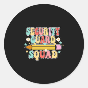 Sticker Rond Équipe de garde de sécurité d'école pour hommes co