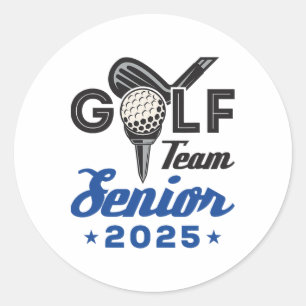 Sticker Rond Équipe De Golf Senior 2025 Graduation Night Cl De 