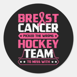 Sticker Rond Équipe de hockey sur cancer du sein Sensibilisatio